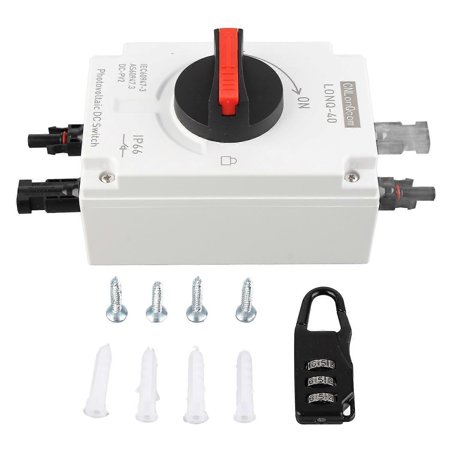 Photovoltaic DC Isolator Solar Switch IP66 Waterproof Insulated Switch for Solar Powered RV 1500V DC