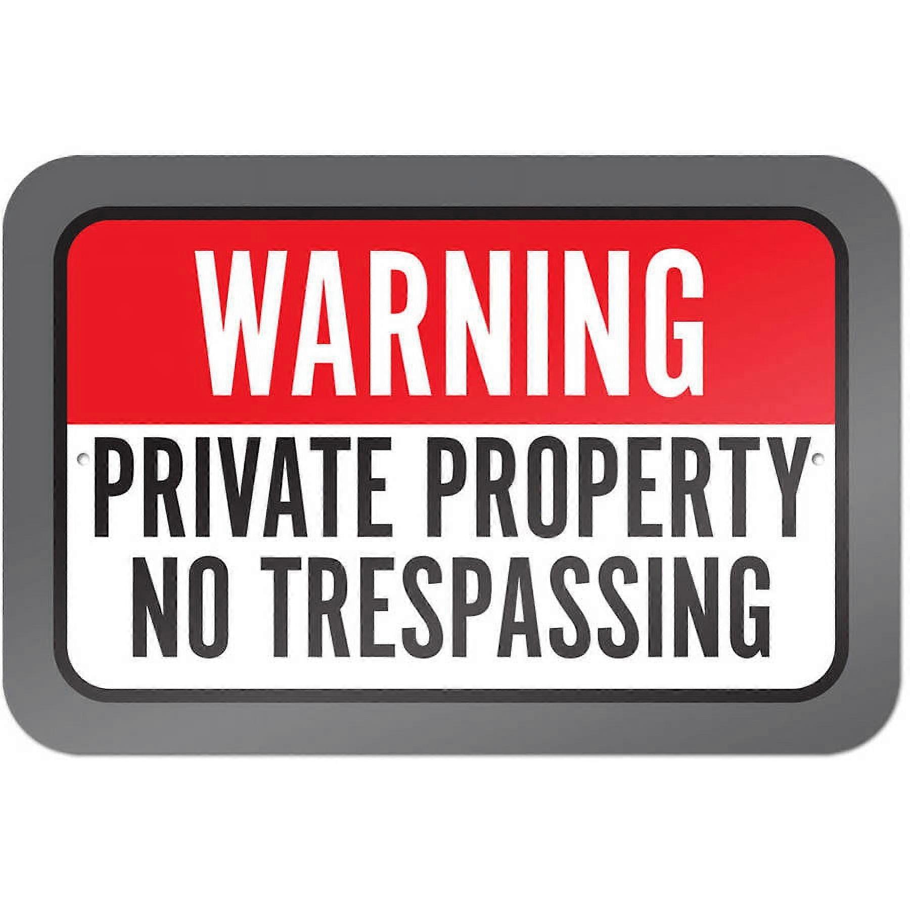 Warning Private Property No Trespassing Sign