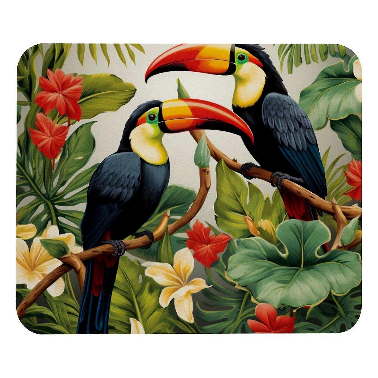 Premium Mouse Pad - Small Toucans Leaves Design - Compatible with All Mice - Comfortable Surface for Control & Accuracy - Ideal for Home & Office