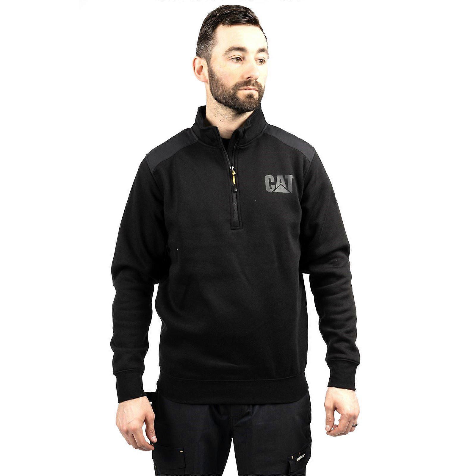 Caterpillar Essential 1/4 Zip Polyester Men's Black Sweatshirt