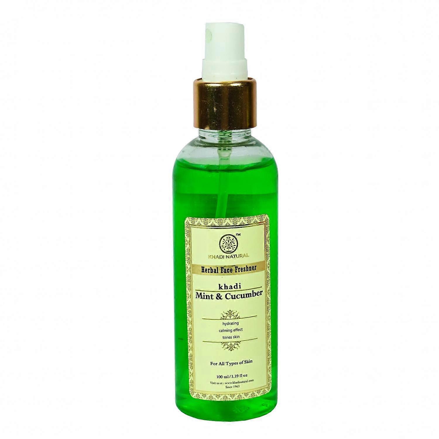 Освежающий тоник для лица с Мятой и Огурцом (100 мл), Herbal Face Freshener Mint & Cucumber, Khadi Natural