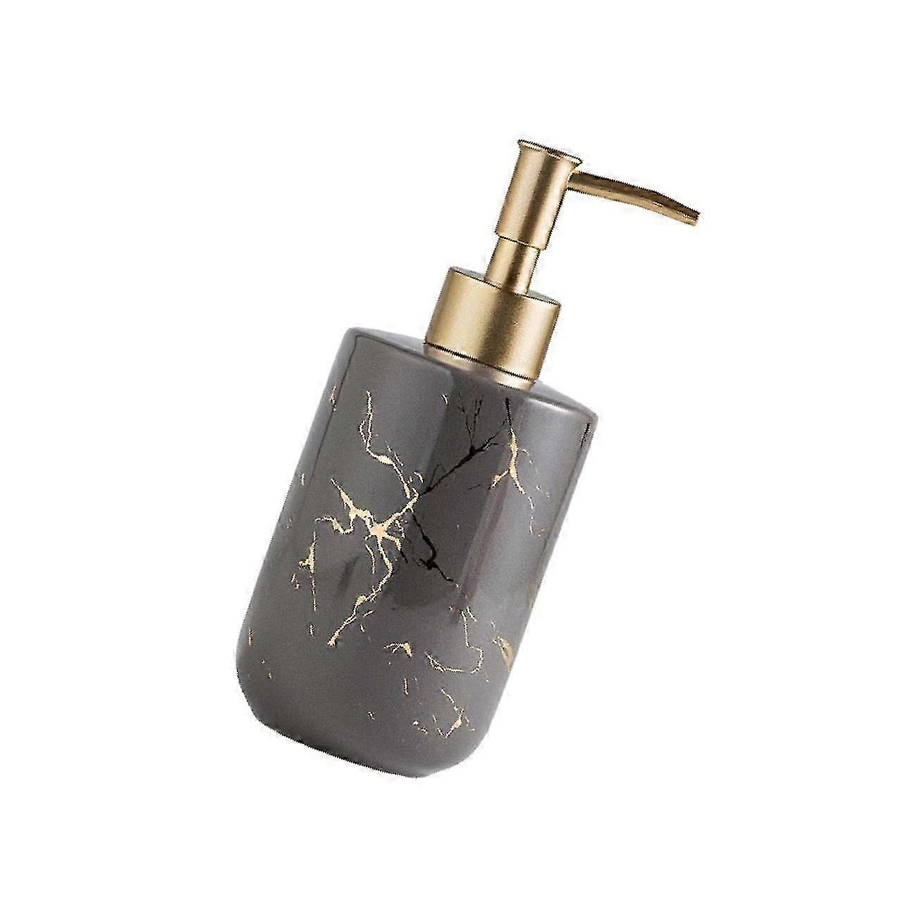 Ceramic Soap Dispenser 300ml Marble Pattern Pump Bottle for Kitchen Accs