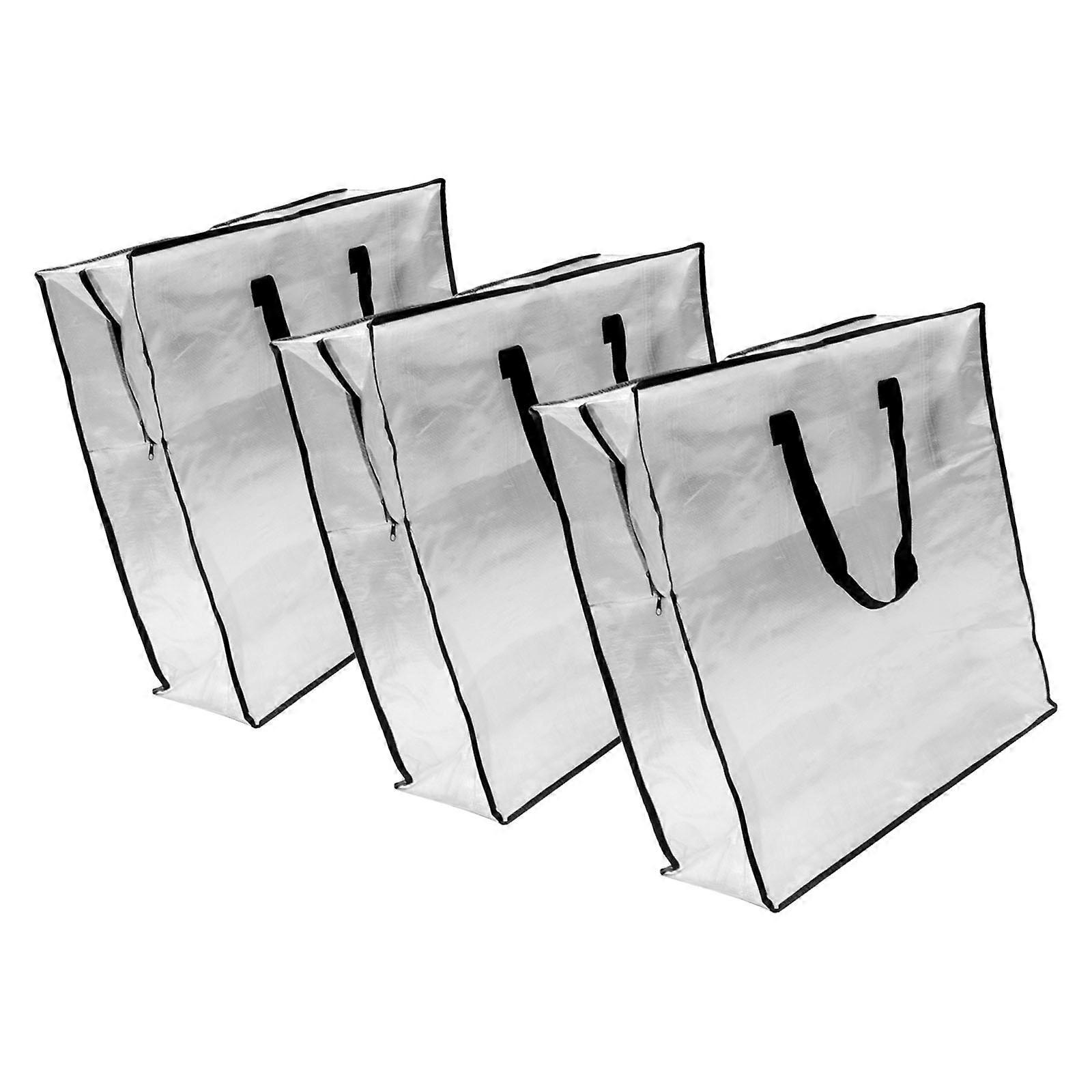 3 Part Half Clear Interlaced Storage Bags Strong Pulls For Home Dorm Organization Multicolor