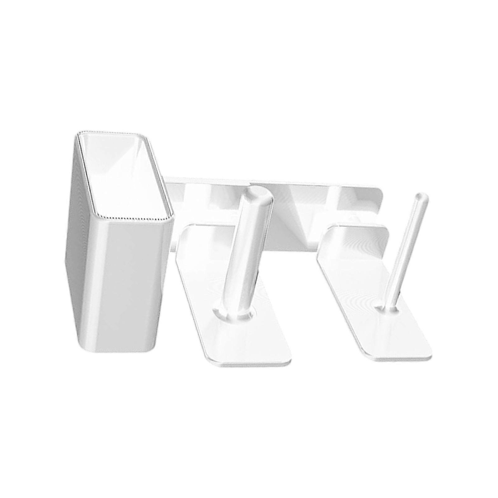 Side Mounted Smoothie Cup Holder with Straw and Lid Dispenser Storage Stand ABS Texture for Efficient Drink Service  White