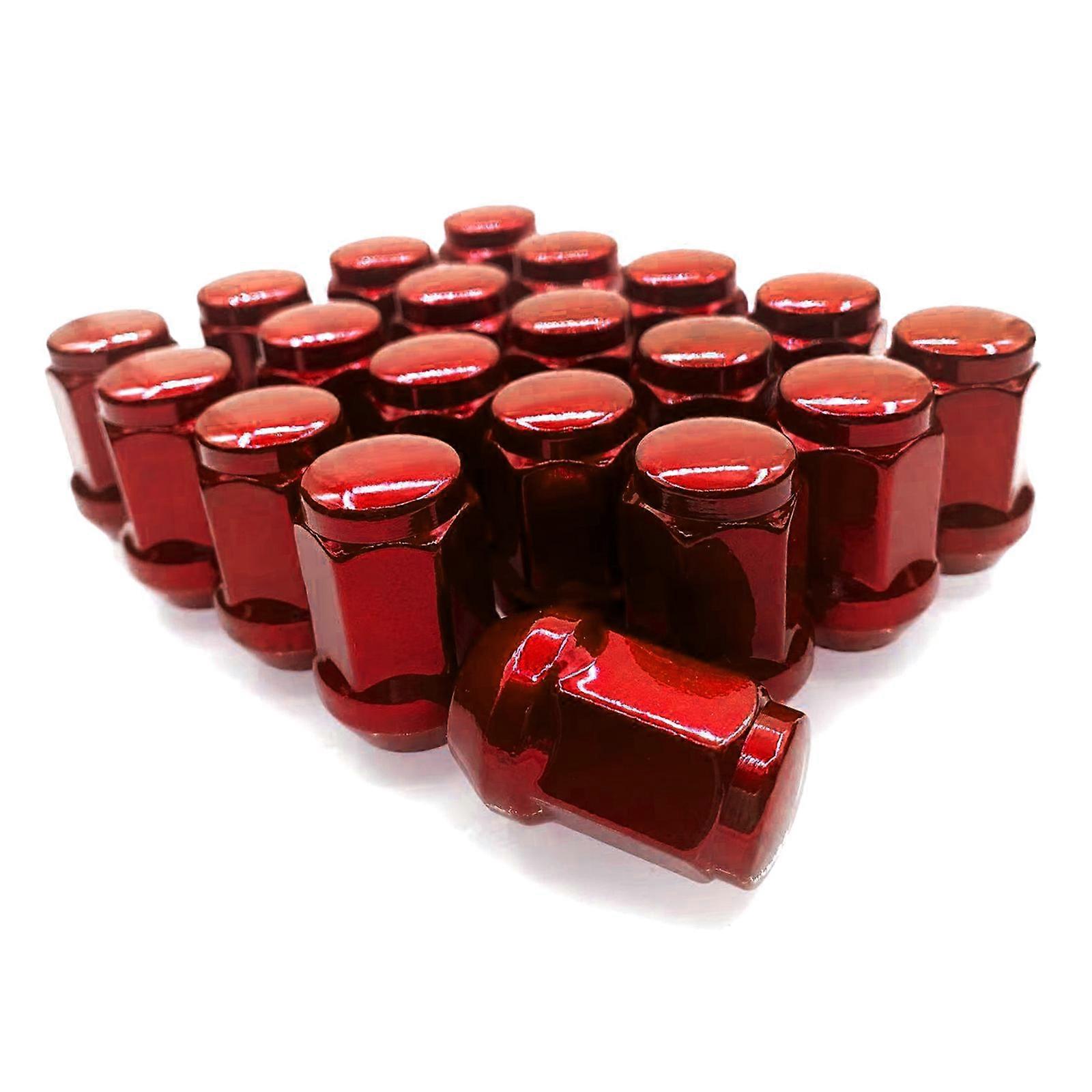 Multiple Vehicle Compatible 20pcs 60 Degree Seat 19mm Head M14x1.5 35mm Length  Red