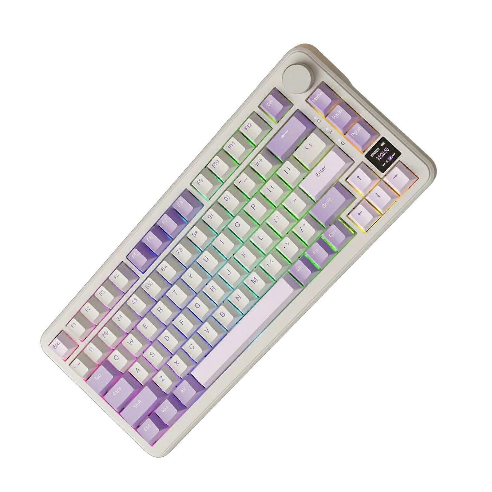 X85PRO Mechanical Keyboard Support BT5/2.4G/Usb C with Keycaps and 4000mAh Battery Gasket Structure for Gamers  Purple