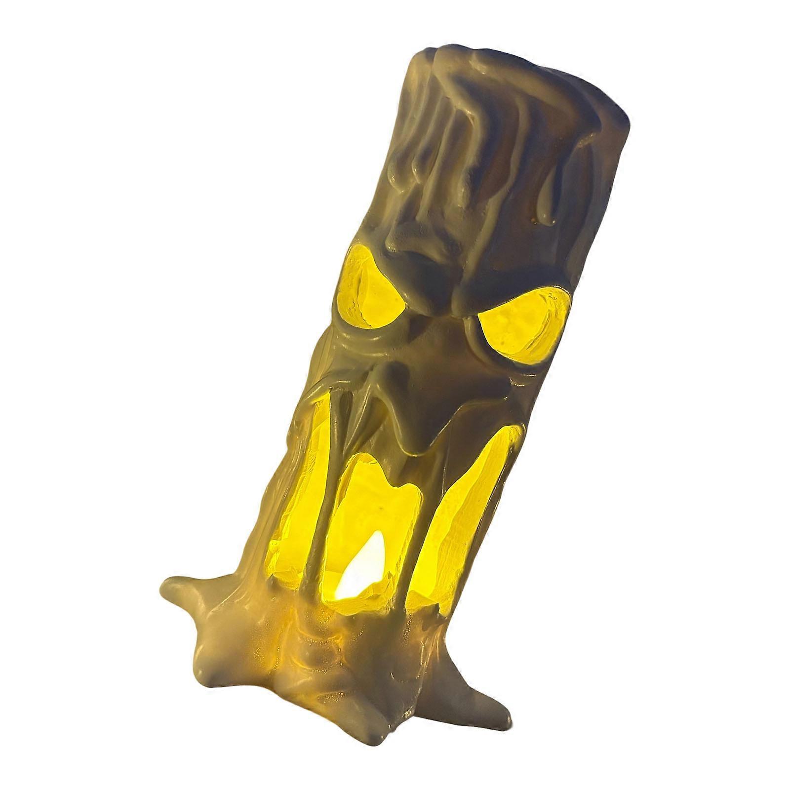 Eerie Skull Plan Rosin Candle Owner Safe Not Tip Base Festival Craft For Wrap Shelf Display Multicolor