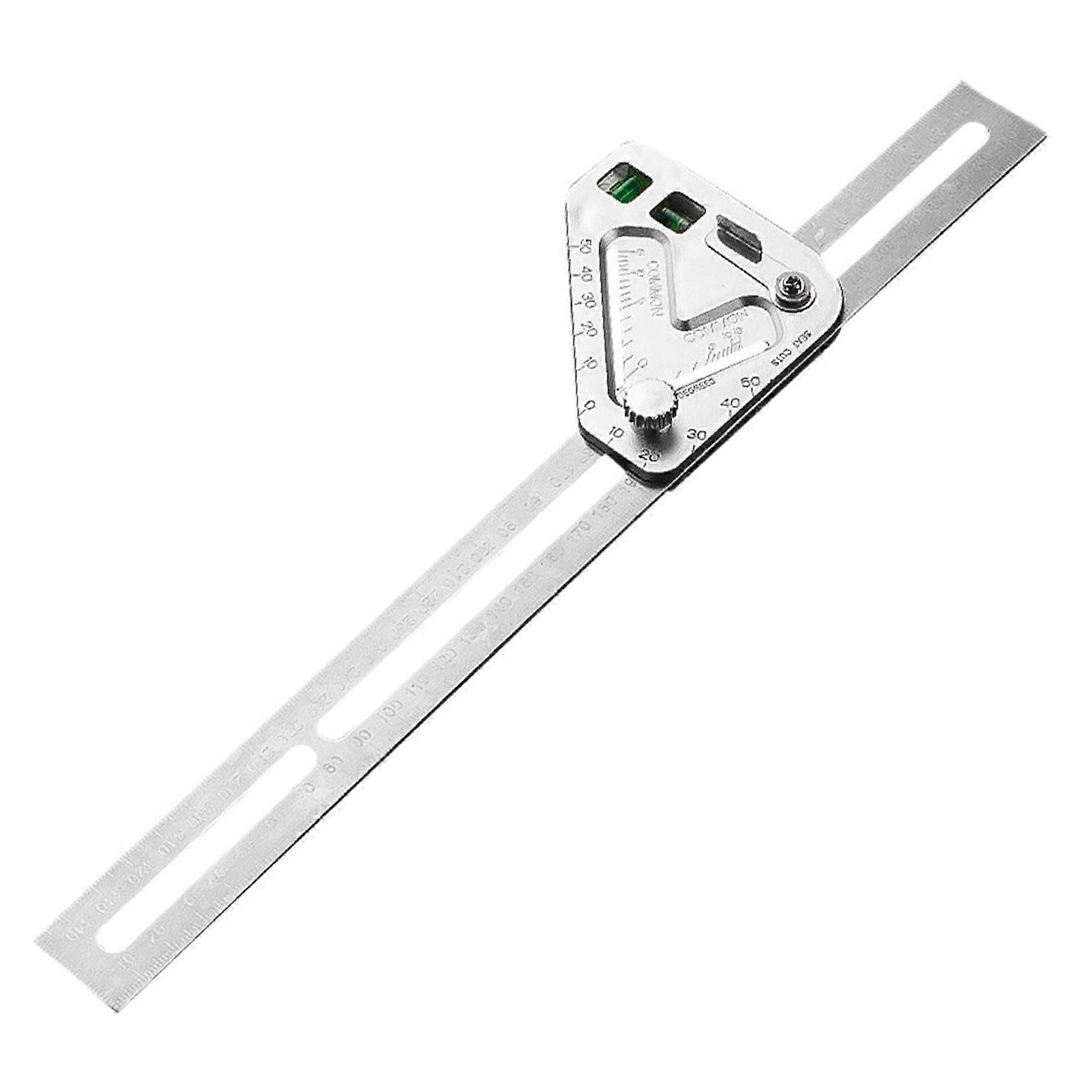 Stainless Steel Triangle Ruler Level Indicator And Straightedge Functions For Craftsmen And DIY Enthusiasts Multicolor