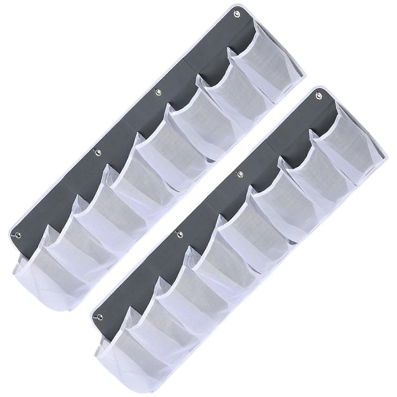 Over Door Shoe Organizer with 8 Mesh Pockets, NonWoven Hanging Storage for Closet and Entryway