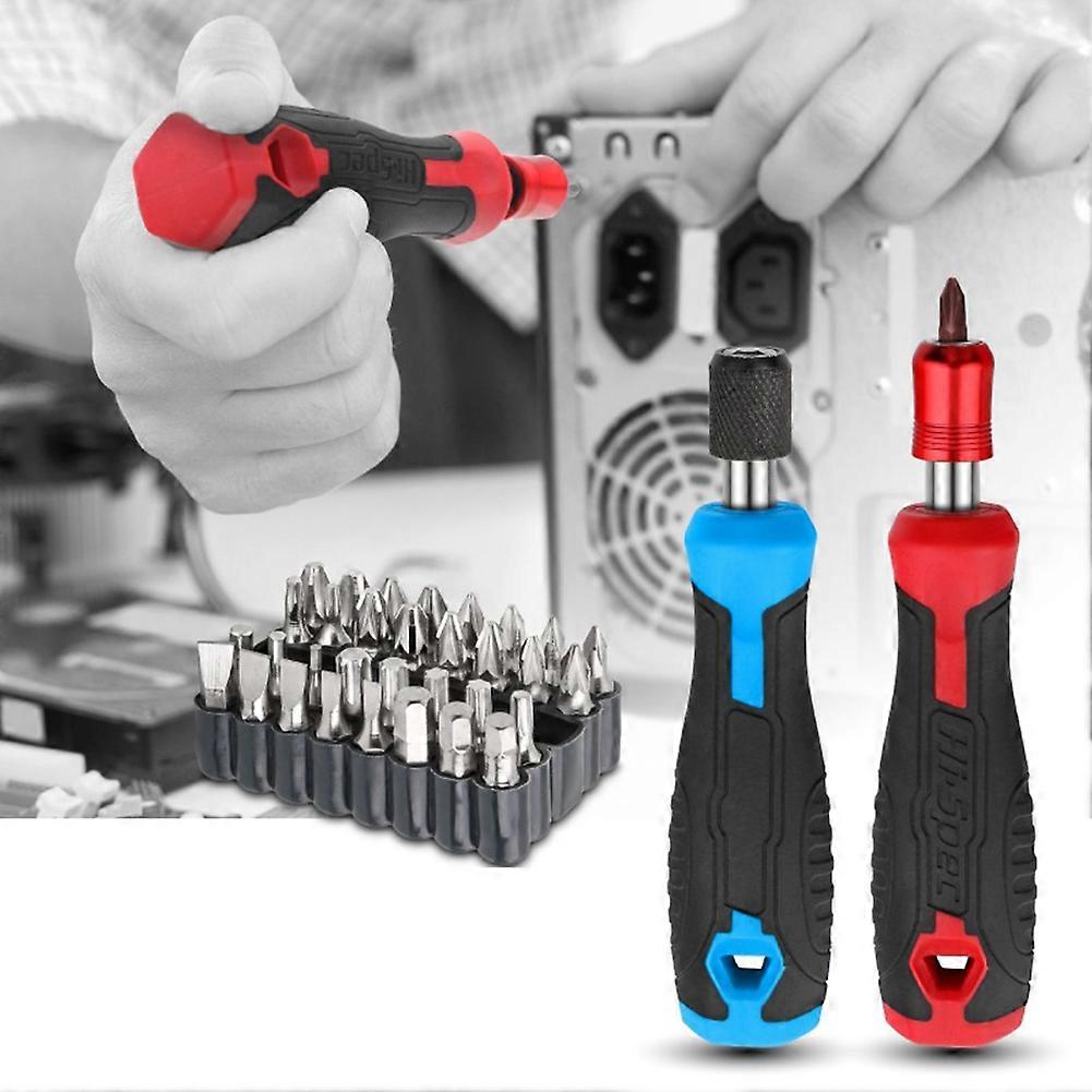 1/4Inch Screwdriver Bit Handle Multi-Function Screwdriver Set Screwdriver Drill Wrench Tool (Blue)