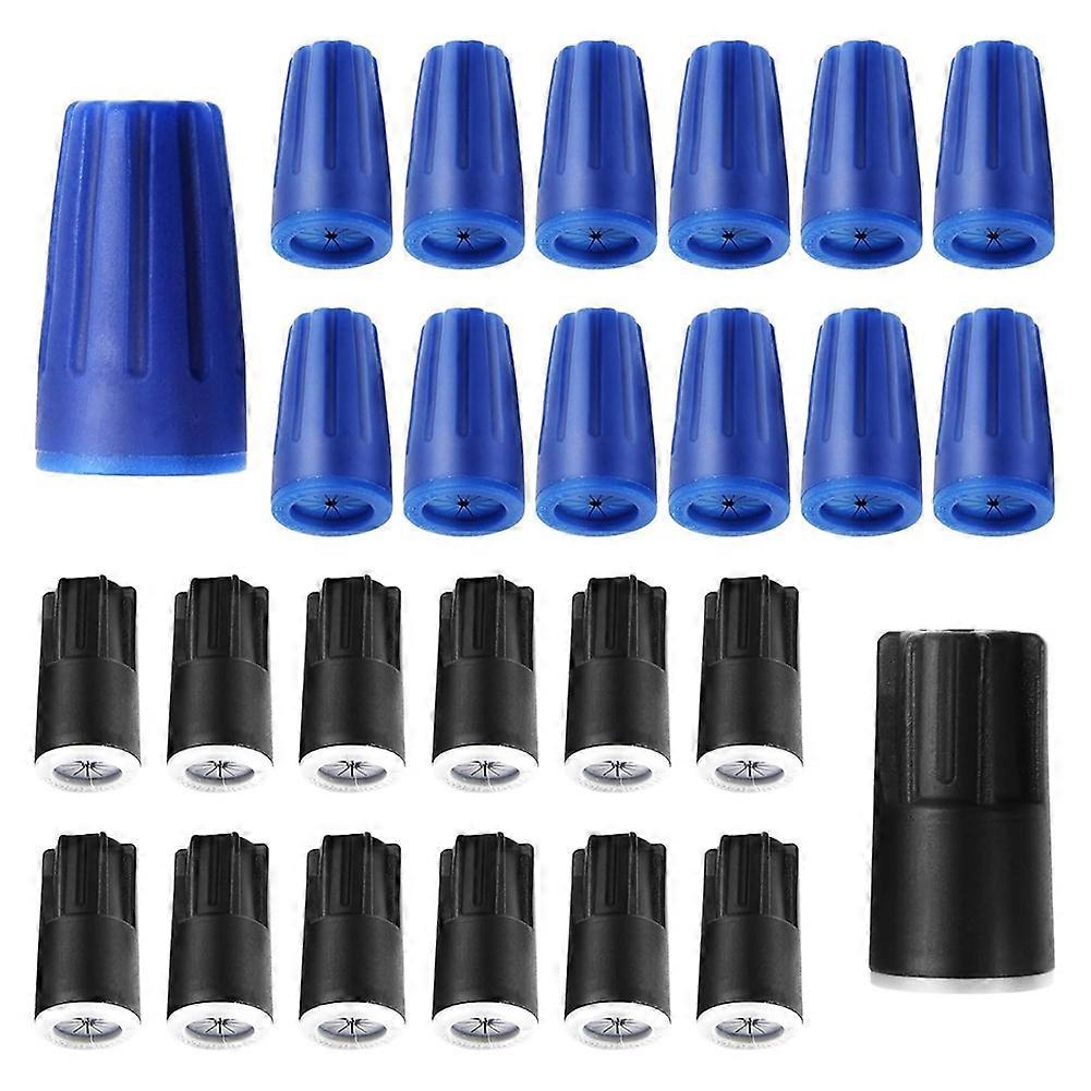 24PCS Waterproof Wire Connectors, Blue/Black Sealant Twist Nuts Caps for Landscape Light, Splice Terminal Electrical