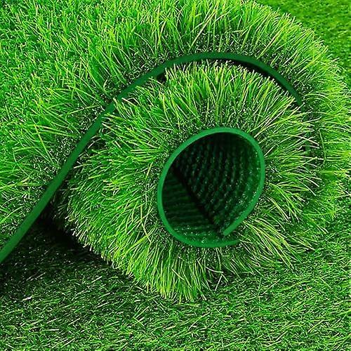 Artificial Grass Rug with Drainage Holes Rubber Backing, 0.8in Pile Synthetic Turf Carpet for Garden, Balcony, Landscape, 0.5x10m