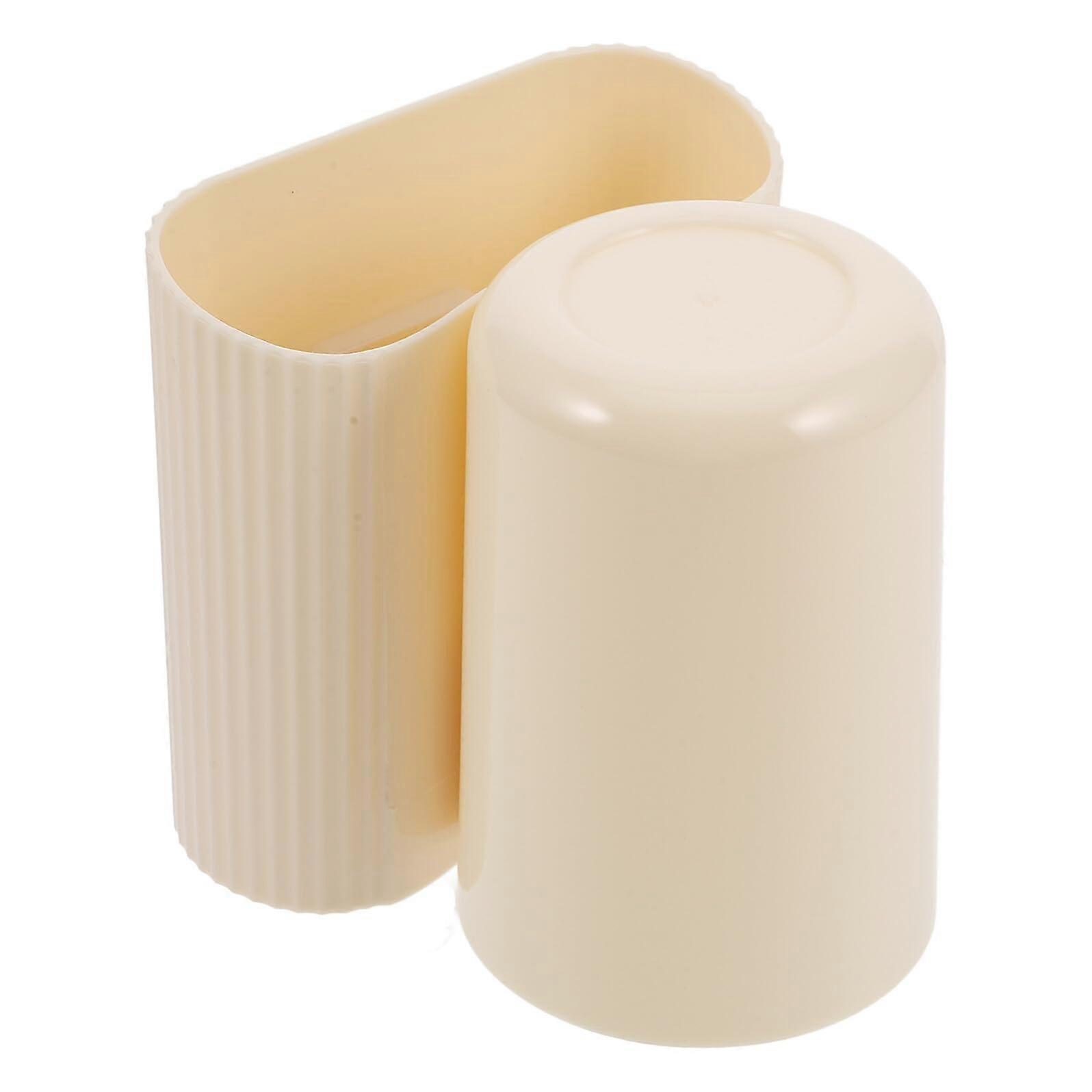 Wall Mounted Toothbrush Holder with Toothpaste Dispenser and Cup Storage for Bathroom, NoDrill SpaceSaving Rack