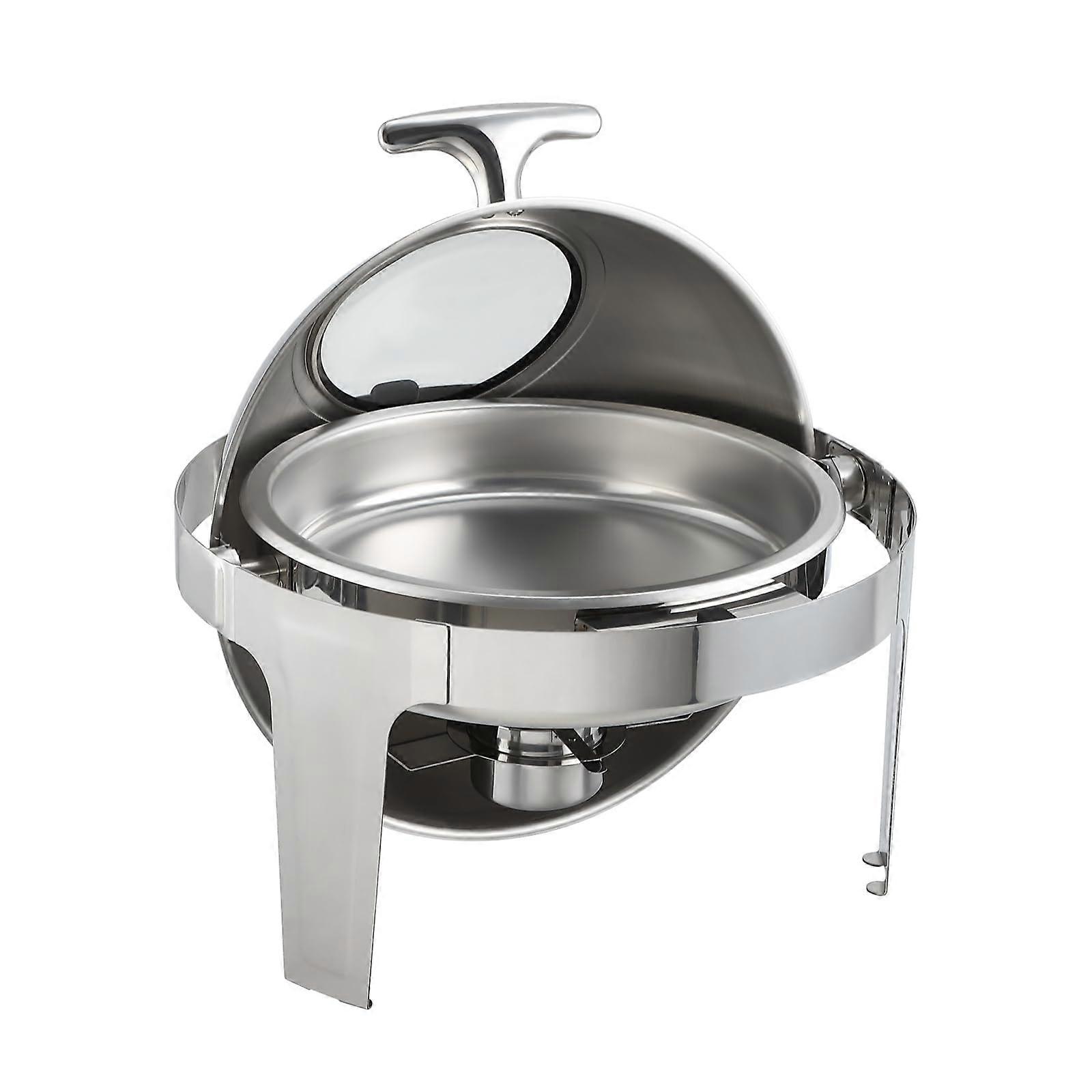 6QT Round Chafing Dish Buffet Set with Airtight Lid, Stainless Steel for Catering and Parties