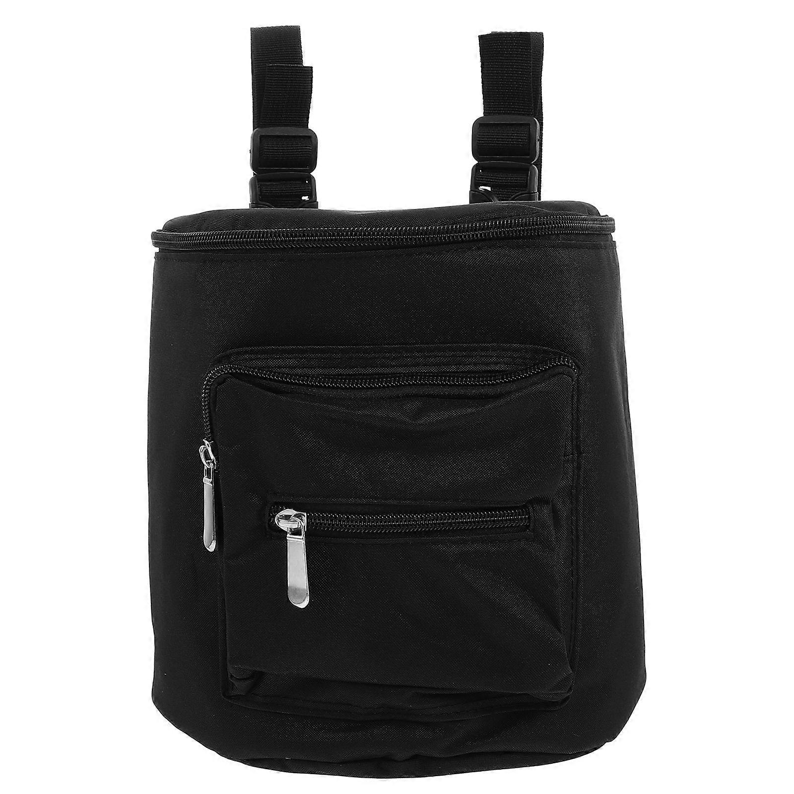 Handlebar Mount Organizer Bag for Storage Waterproof Black Fabric