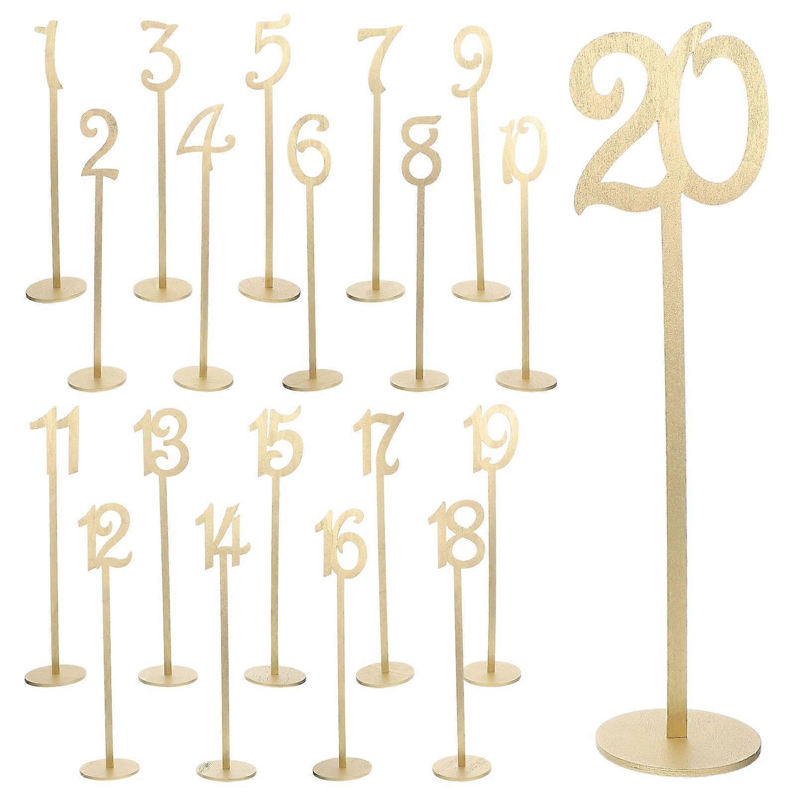 Wooden Table Number Signs for Wedding Use with 20Pcs Party Reception Numbers