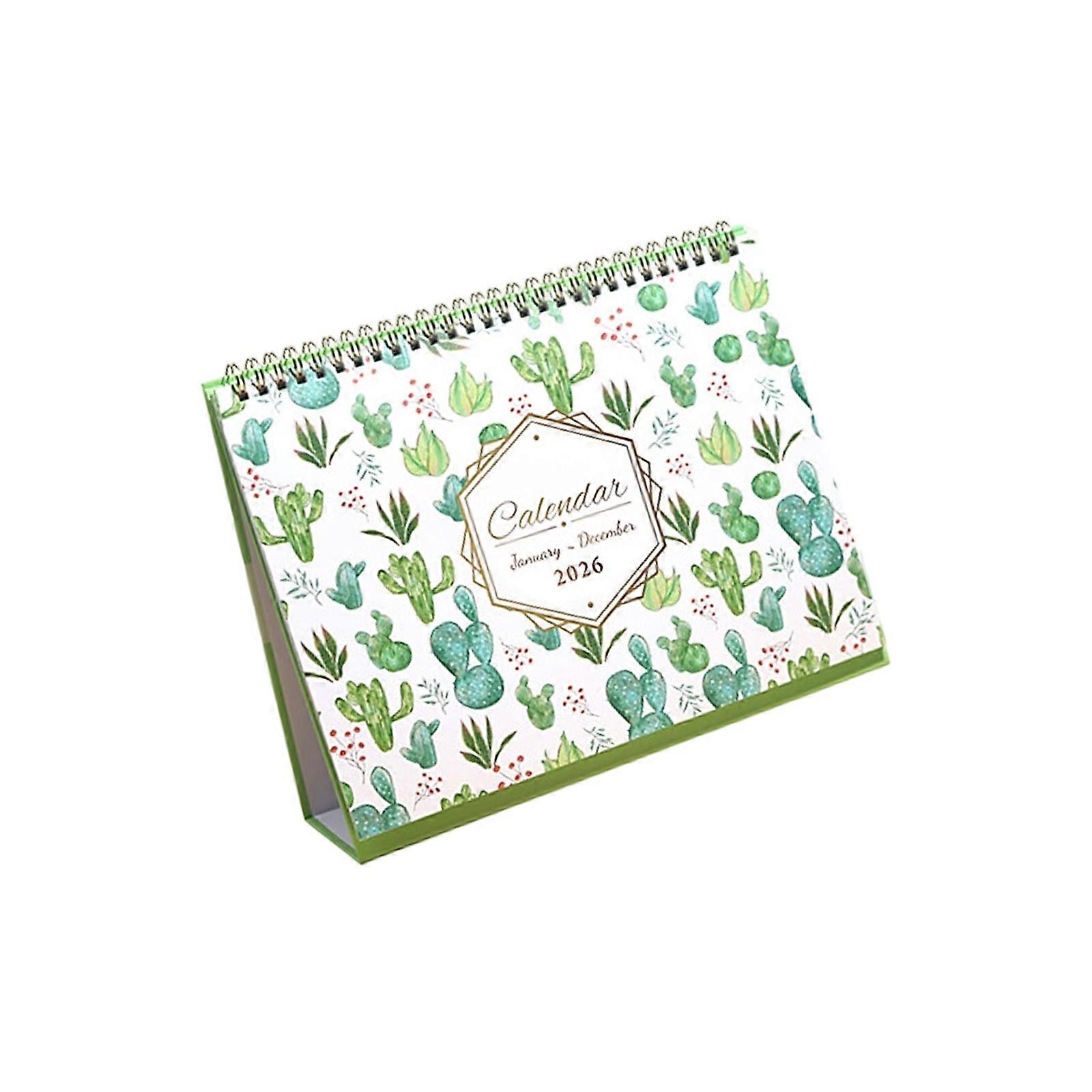 2026 Tabletop Monthly Calendar Twin-Coil Binding Academic Calender Planner 12 Month From Jan to Dec for Office Home Multicolor