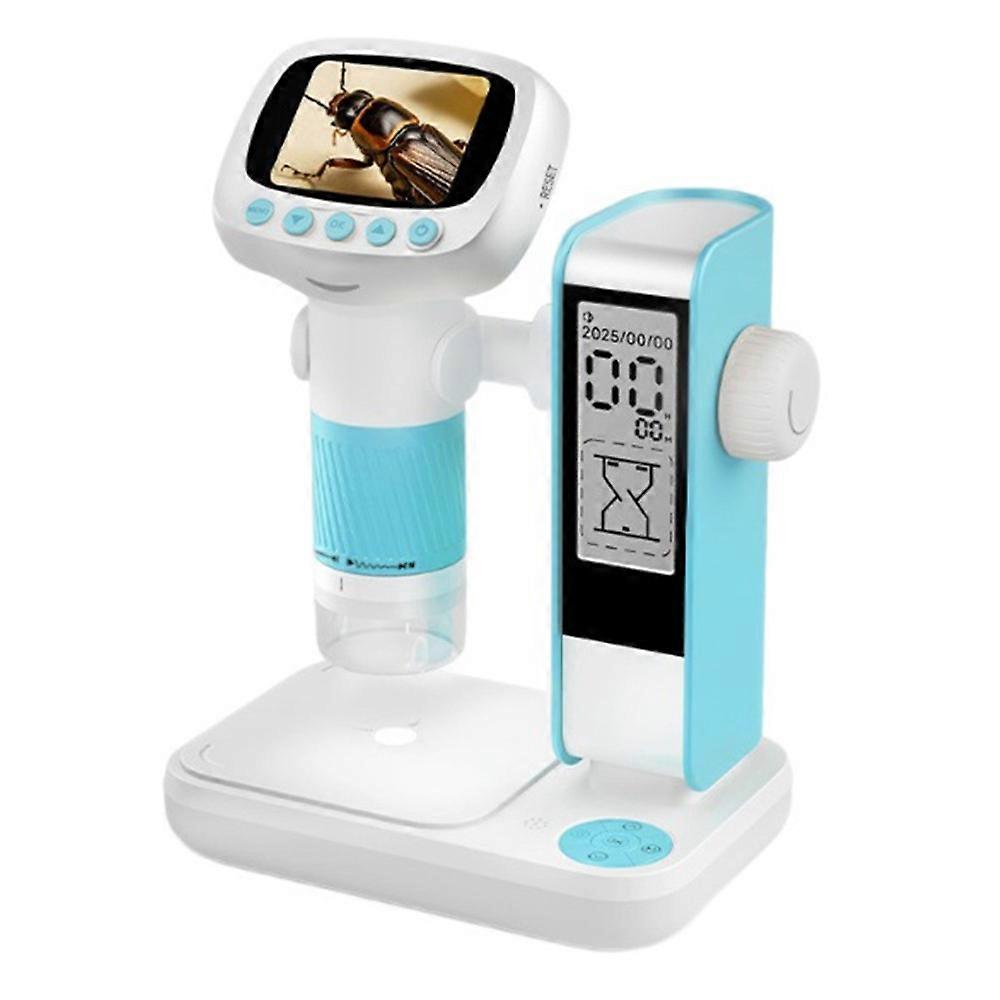 CM5 2 inch Screen Electronic Microscope 1000X HD Digital Microscope Height Adjustable with Alarm Clock and Photo Function
