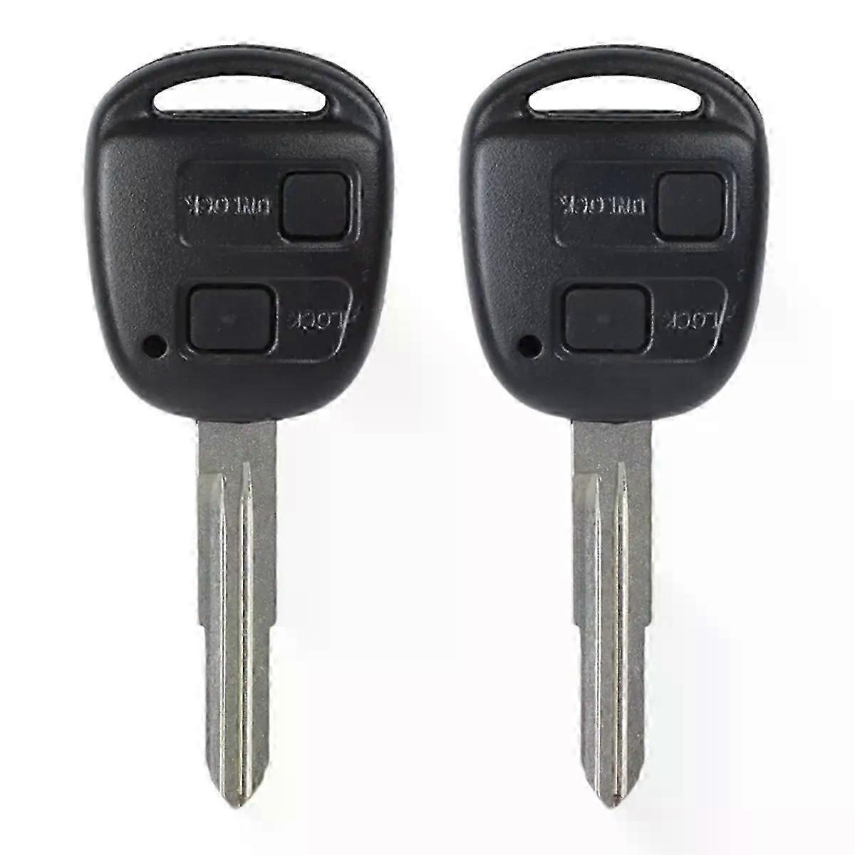 2pcs Car 2-button Remote Control Key Shell Mechanical Key For Toyota