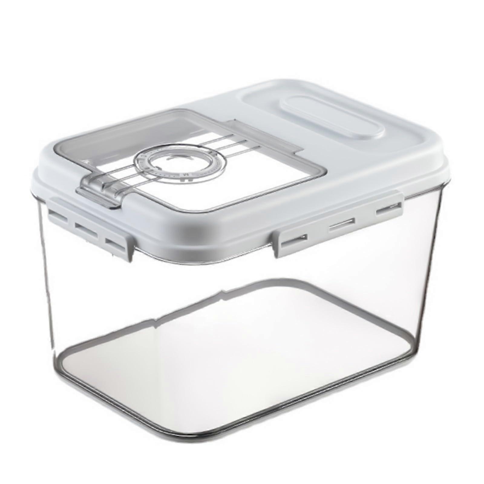Rice Storage Container 5kg Airtight Box with Lid and Freshness Timer for Kitchen Countertop