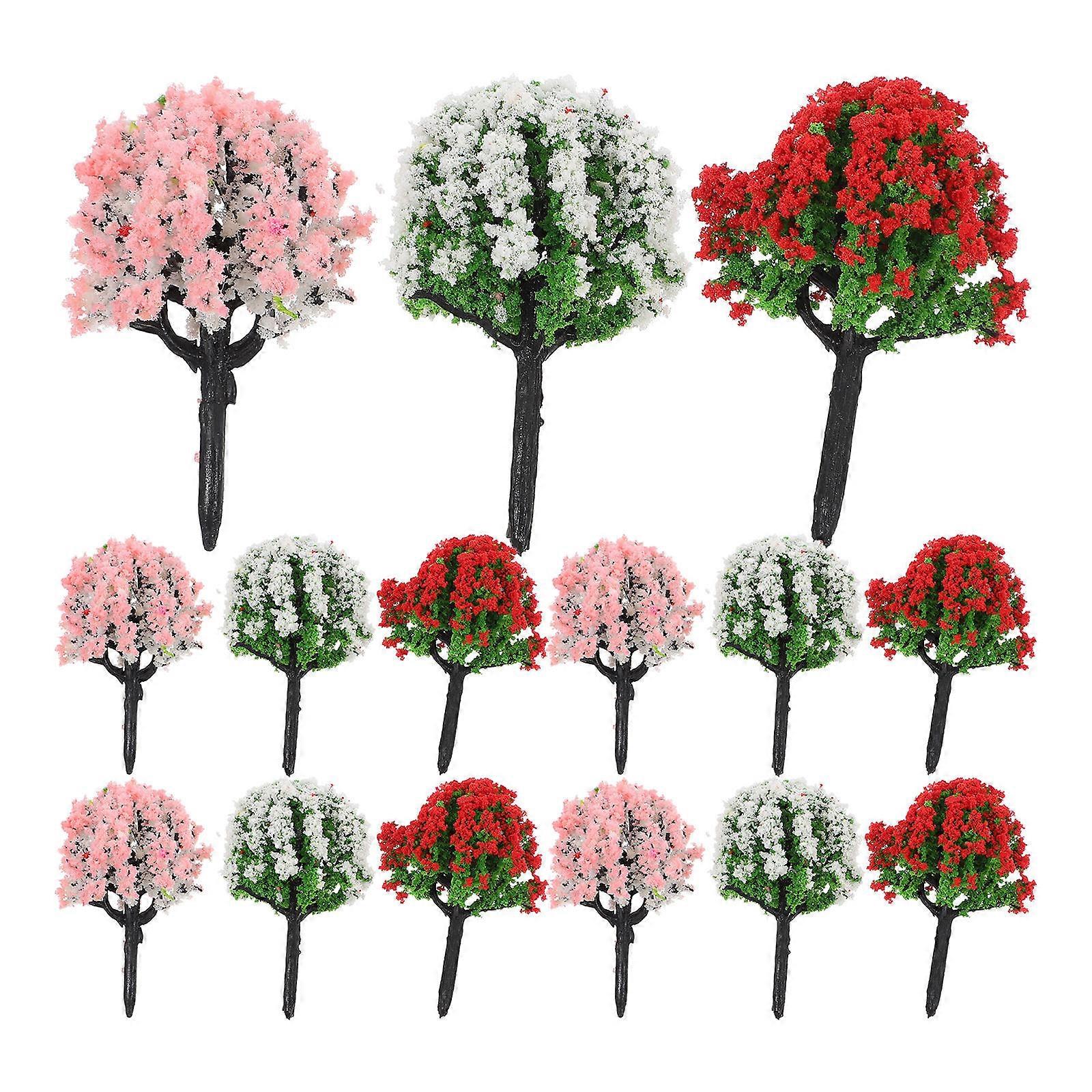 Model Tree Material Miniature Tree Model for Decoration 15Pcs Plastic Trees