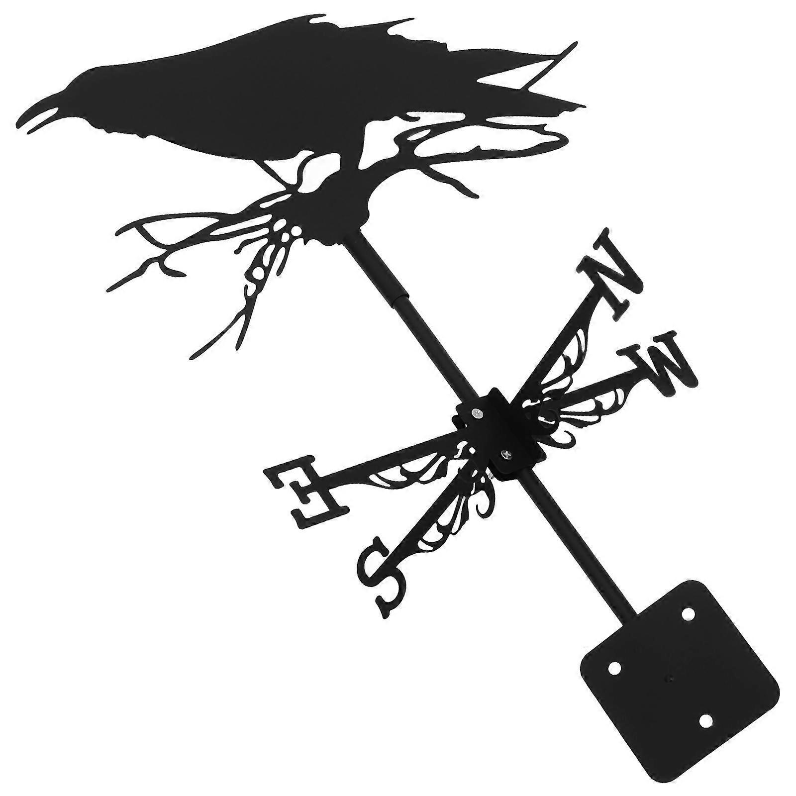 Durable Weather Vane Backyard Decoration Black Wind Direction Indicator 1Set