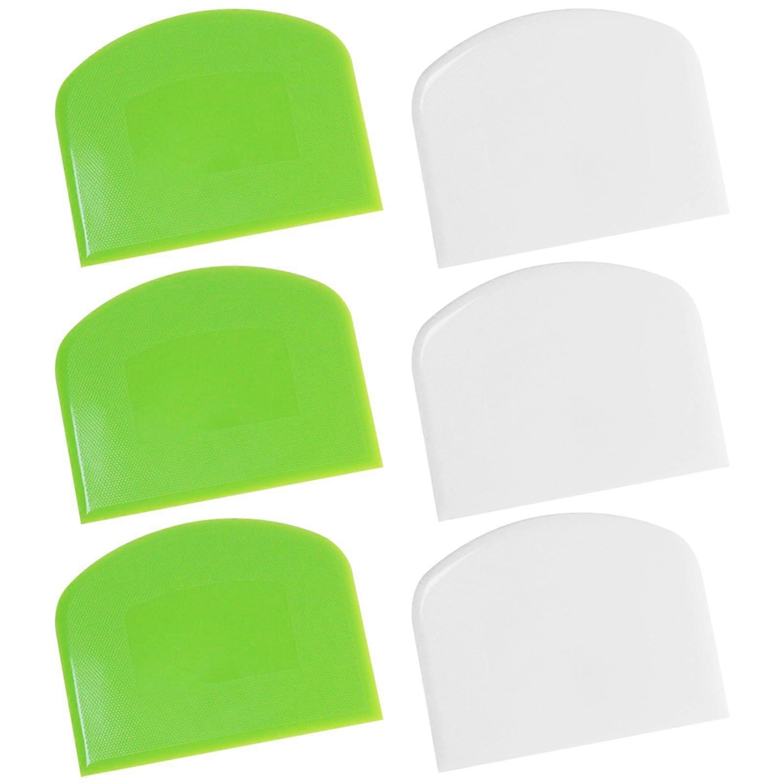 6 PCS Plastic Dough Scraper Set with Ergonomic Grip for Bread, Cake, Fondant and Icing