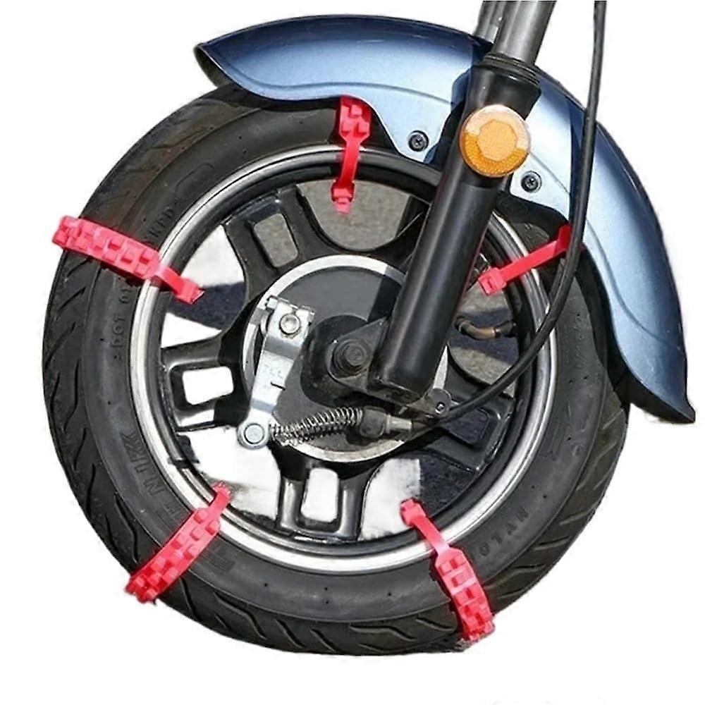 Motorcycle Snow Chains 10PCS AntiSlip Enhanced Tire Grip for Winter Riding on Snow and Ice