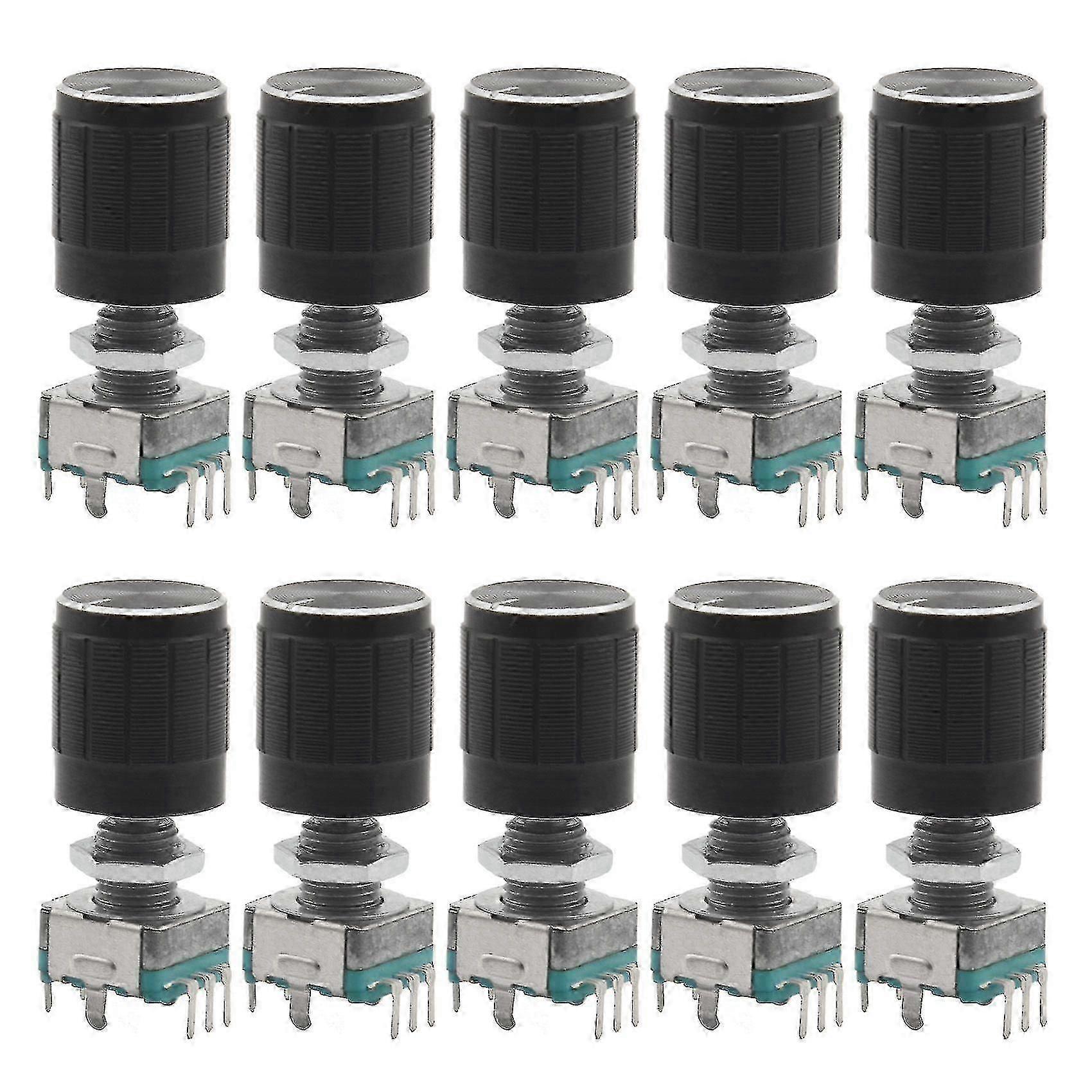 (7 Pin 20mm)10 Pcs Ec11 Encoder Code Switch Digital Potentiometer With Caps