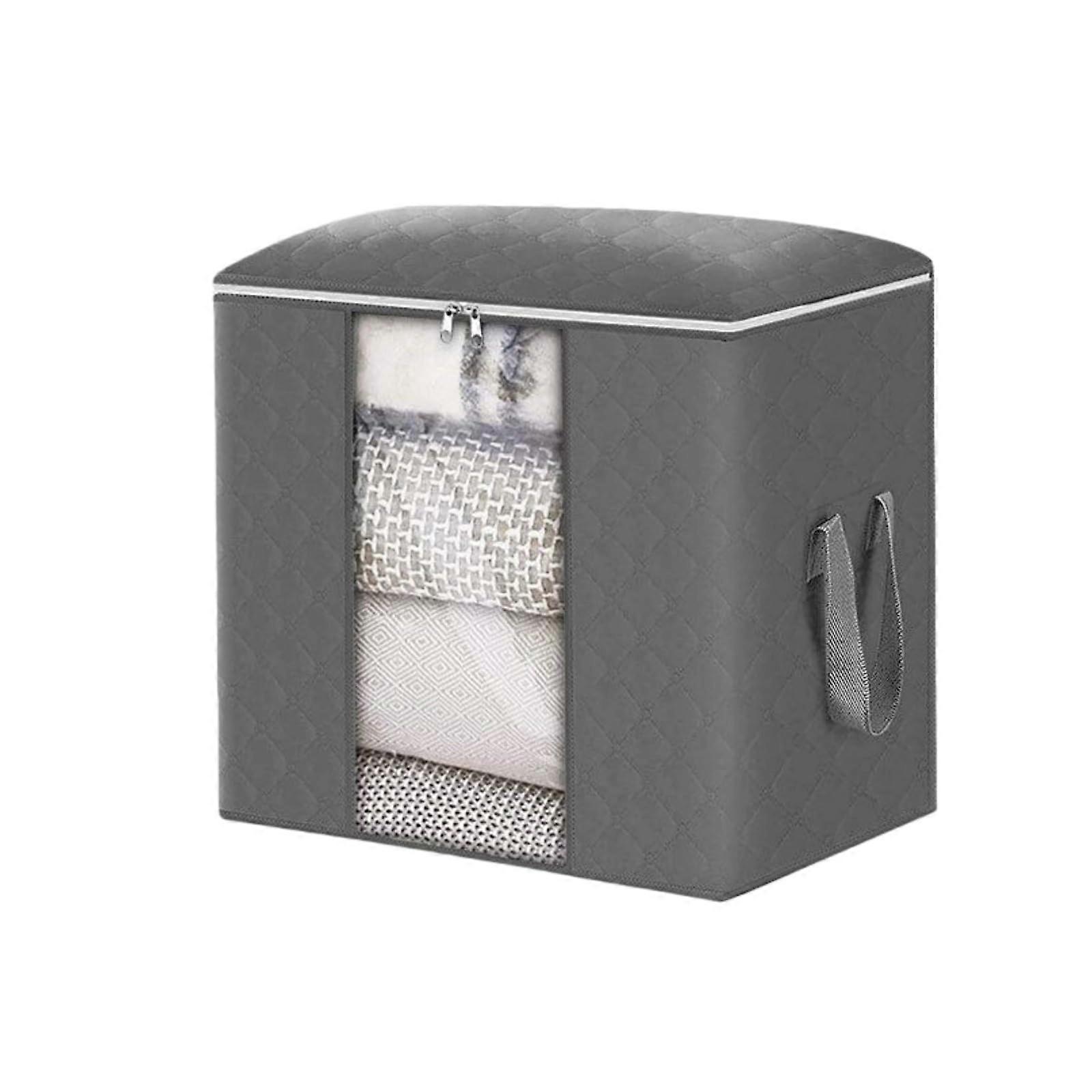 90L Extra Large Clothes Storage Organizer with Clear Window and Reinforced Handles for Bedding