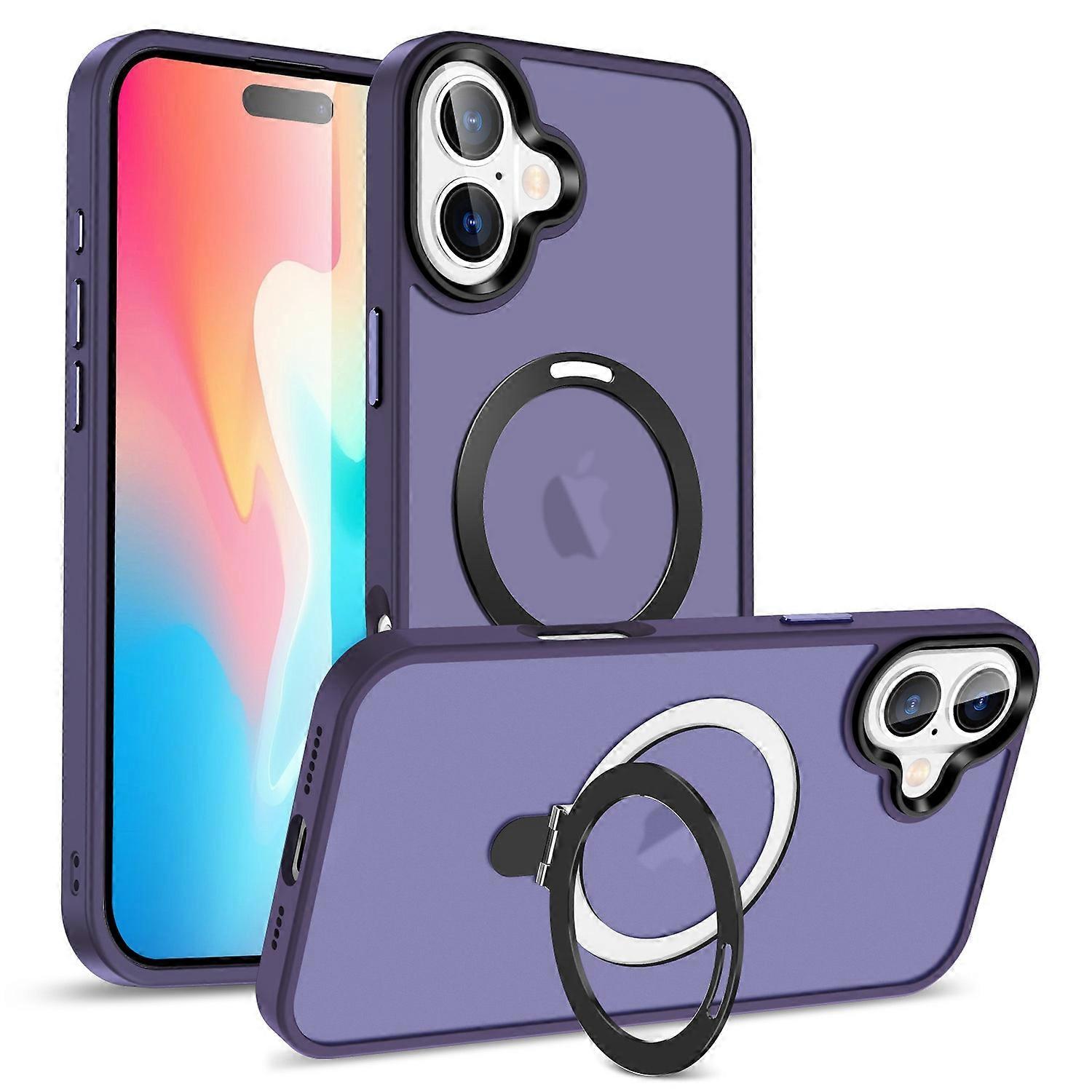 For iPhone 16 Case Compatible with MagSafe Kickstand Back Phone Cover