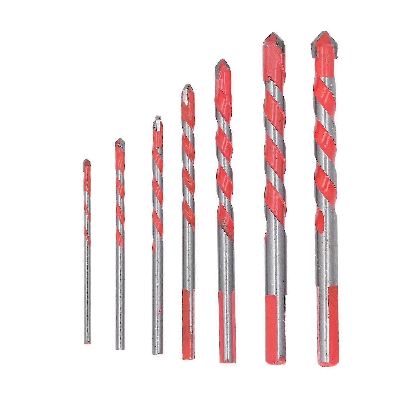 7 Pcs Masonry Drill Bit Set Multifunctional Alloy Steel Drill Bits for Ceramic Tile Brick Marble Wall