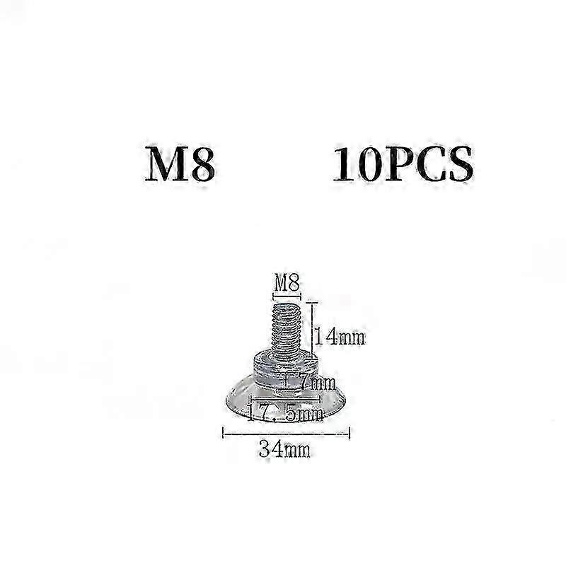 Screw rubber suction cups for table tops - 10pcs M6/M8 plastic holders
