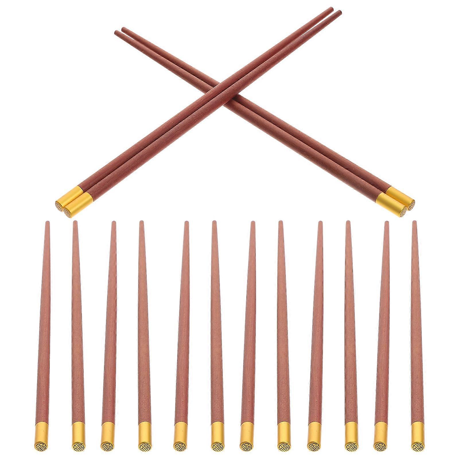 Multi-function Wooden Chopsticks Set 10 Pairs Corrosion Resistant Elegant Design for Tableware