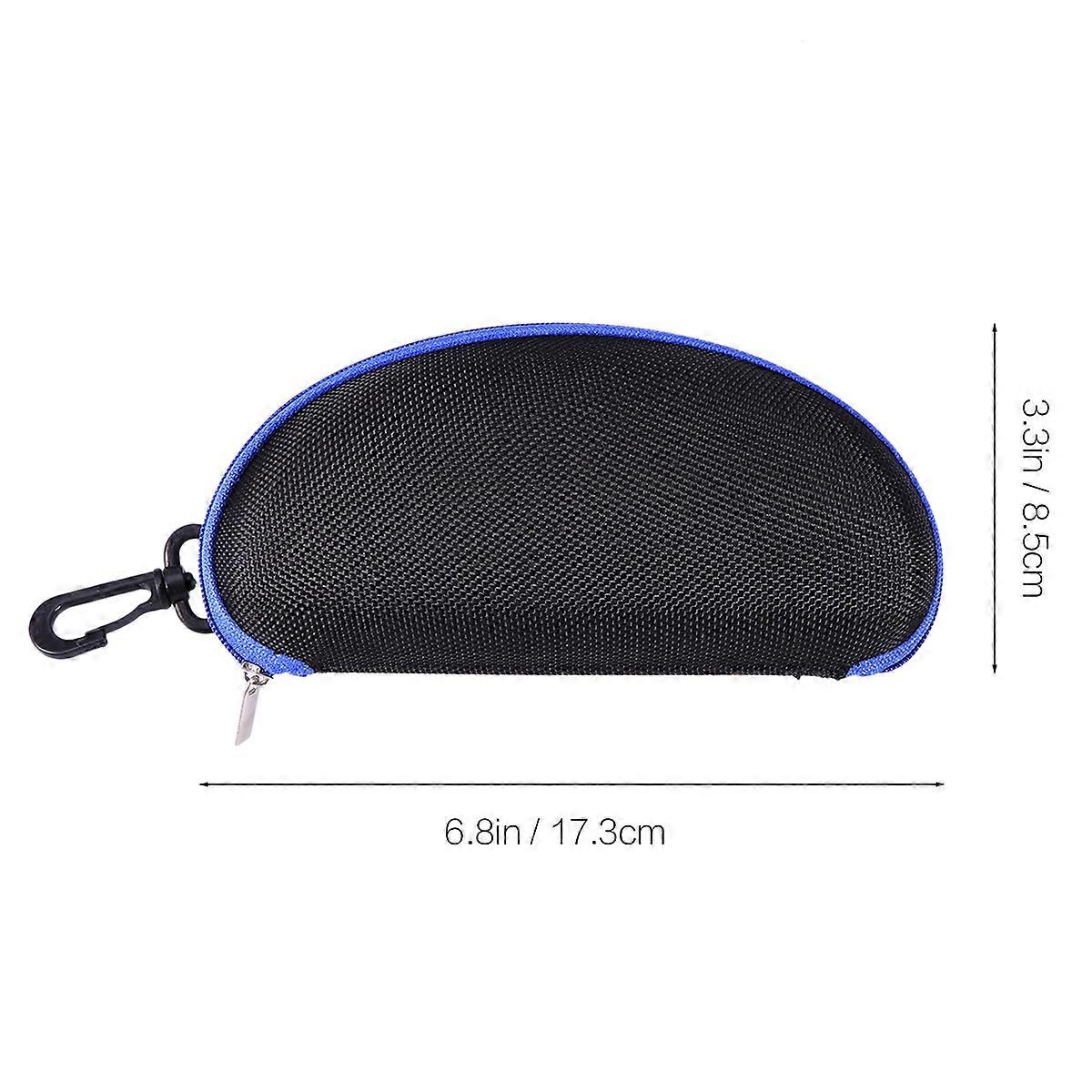 Eyeglasses Box for Storage Use with Portable Zippered Closure Blue