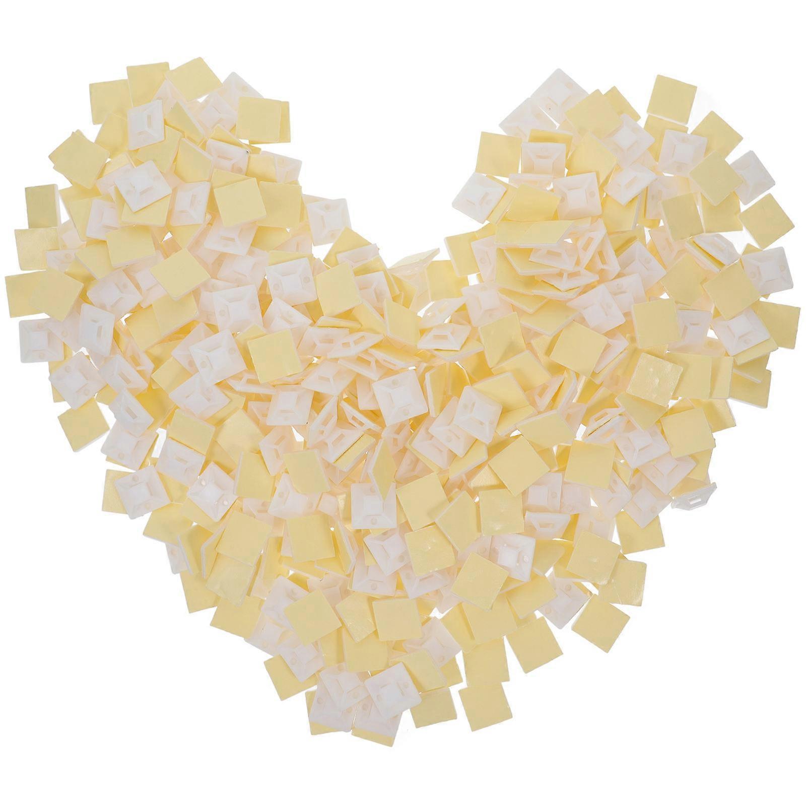 White Electric Wire Fixing Clips Zip Tie Mount Provides Cable Management 500Pcs