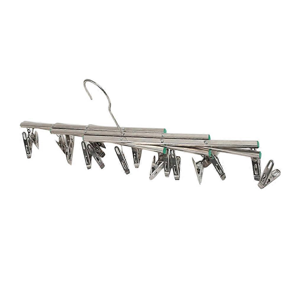 Stainless Steel Clothes Drying Rack Foldable Clothes Hanger with 20 Clips