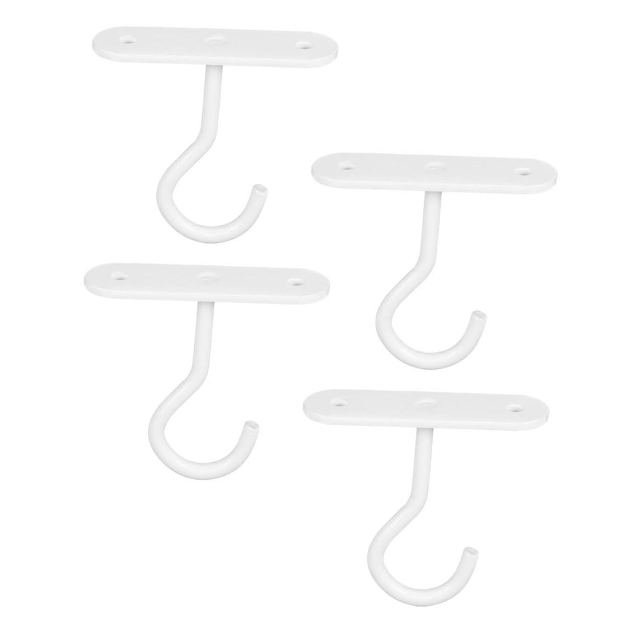 4Pcs Durable Metal Ceiling Hooks for Hanging Plants and Lights, Easy Install, MultiSurface Use