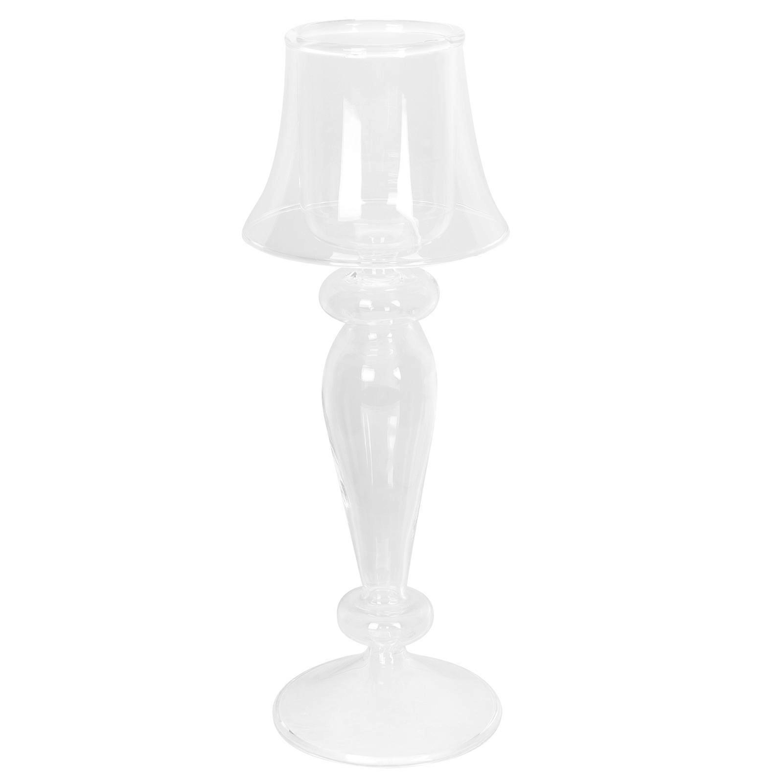 Simple Glass Candlestick Candle Holder for Home Table 3Pcs