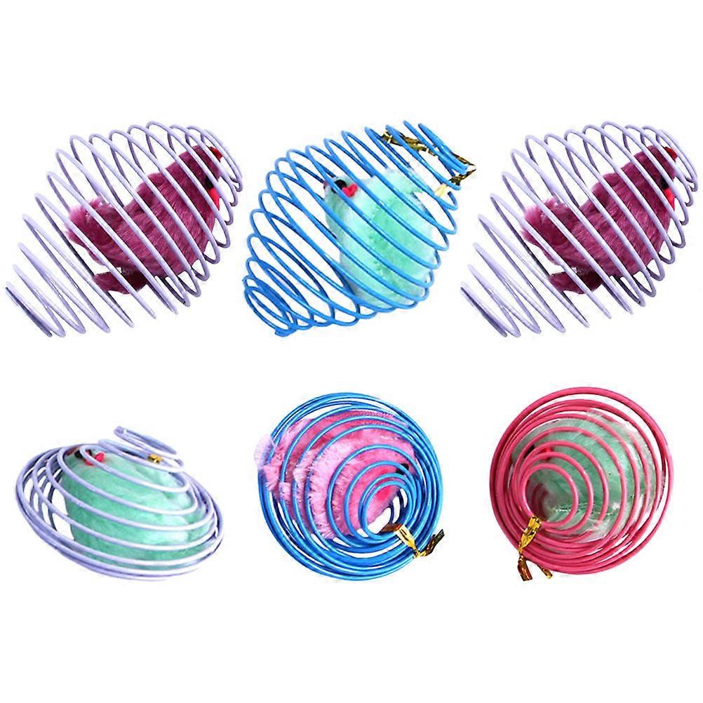 Cat Spring Caged Rat Toy 6Pcs Set for Pet Fun and Training