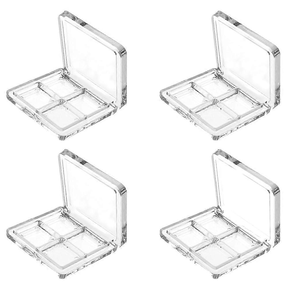 4pcs Empty Cosmetic Container Clear Plastic Makeup Case for Eyeshadow and Blush Palette 22.6mm