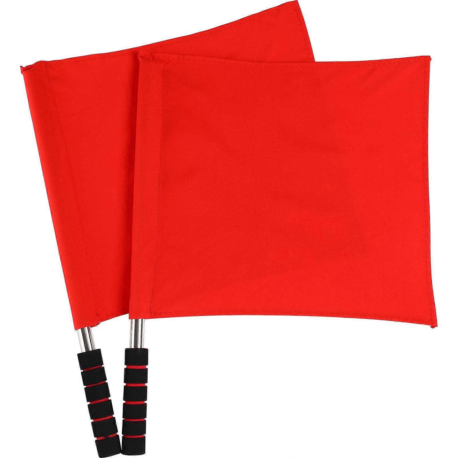 2 Pcs Referee Flags Command Flags Signal Flags Hand Waving Flags for Game Match Competition