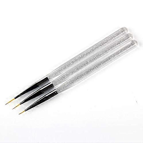 Nail Art Brush Set with Durable Acrylic Handles, Three Sizes for Precise Manicure Drawing