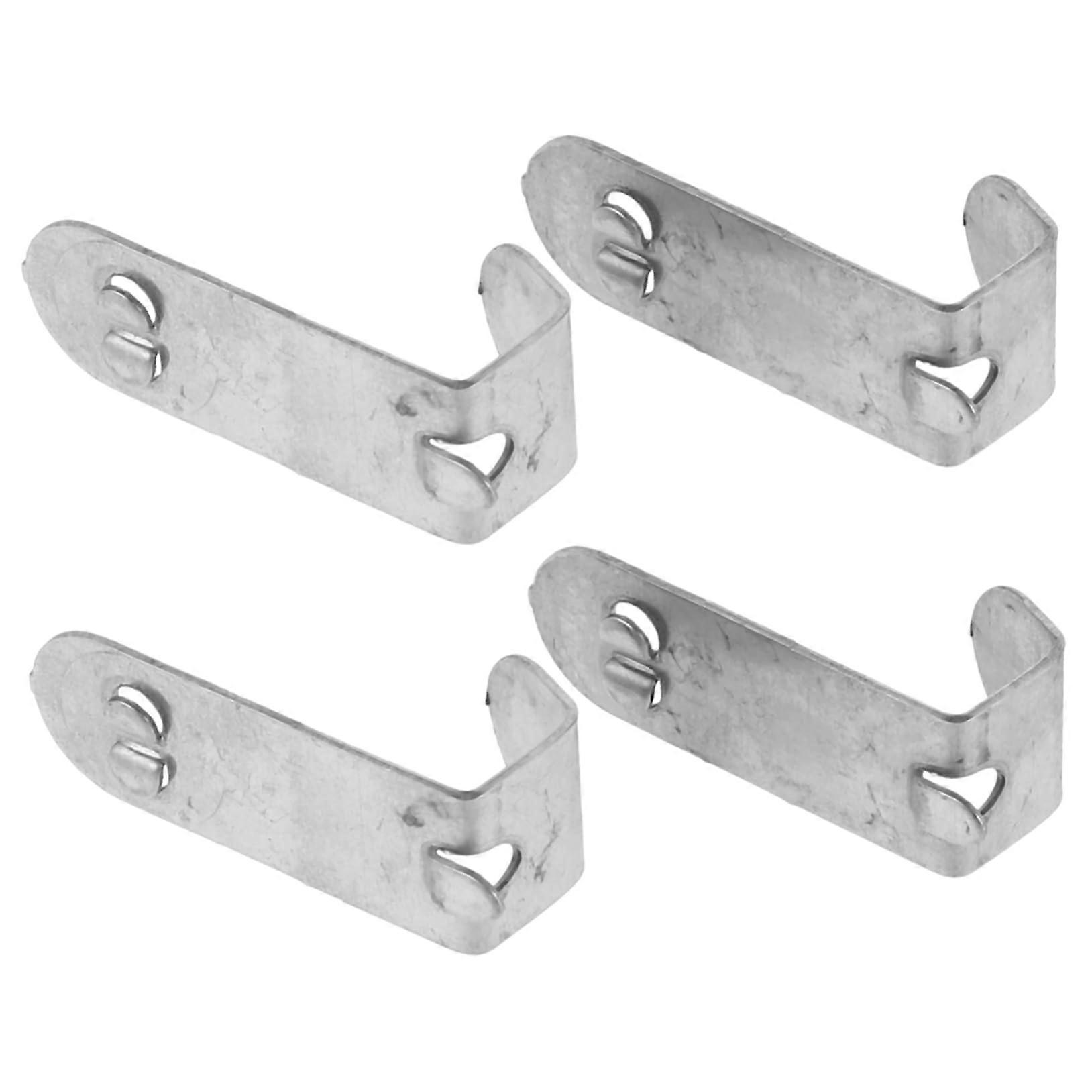 4pcs Refrigerator Shelf Support Clips Metal Freezer Shelf Brackets with Double Hook Secure Lock