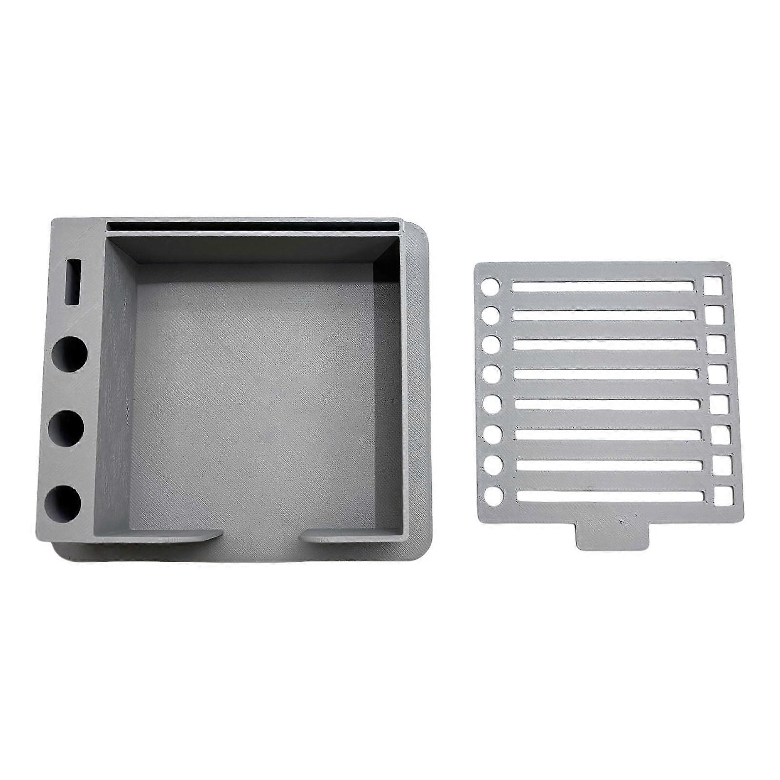 MultiFunctional Desk Organizer with Sticky Note and Pen Holder, SpaceSaving Grey for Office