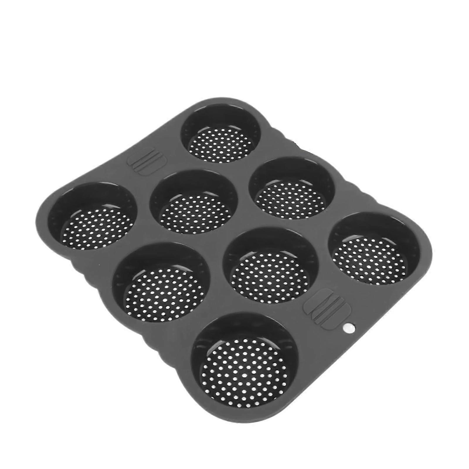Silicone Hamburger Bun Mold 8Cavity Nonstick Easy Release Baking Pan for Small Breads