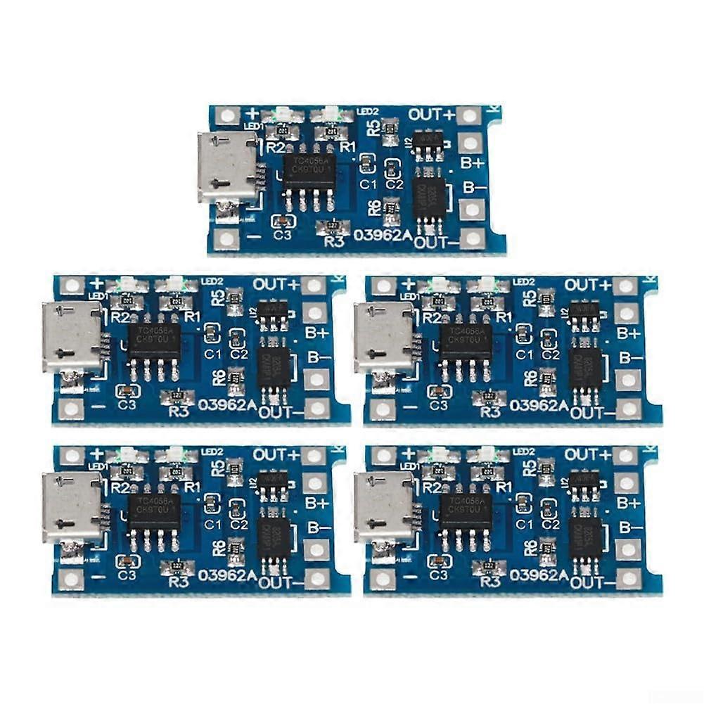 USB Liion Battery Charger Module Pack of 5 with Adjustable Current and Builtin Indicators