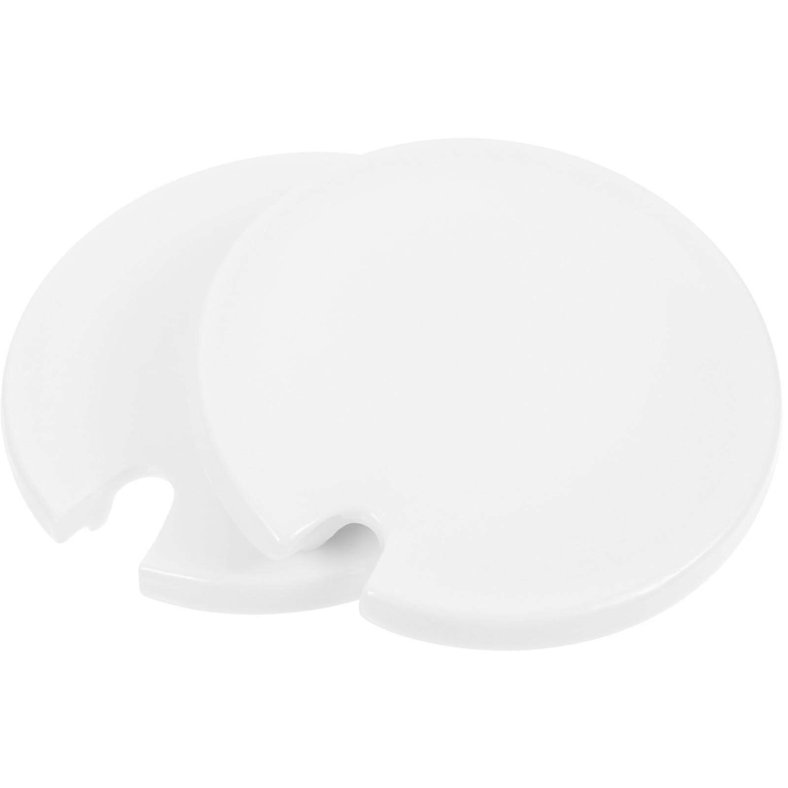 2Pcs Ceramic Cup Lids with Spoon Slot Dustproof Coffee Mug Covers for Tea Drinkware