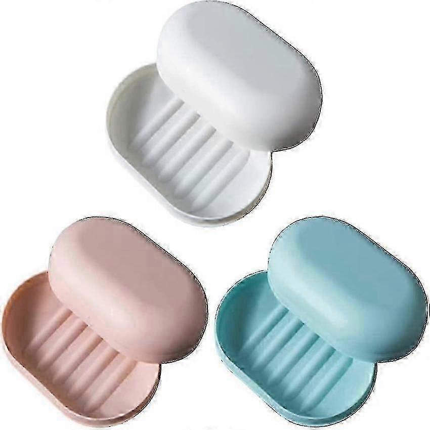 Waterproof Shower Soap Dish with Cover 3 Pack Portable