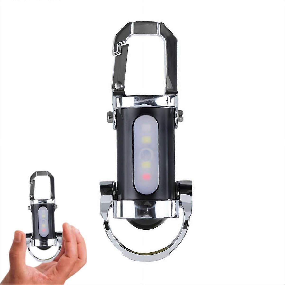 Mini Keychain Flashlight USB Rechargeable Waterproof Pocket LED Torch for Camping Hiking Black